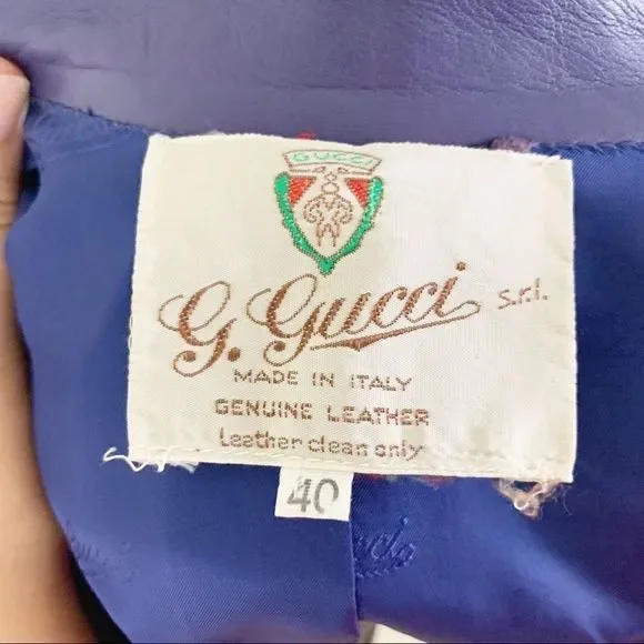 GUCCI Vintage Leather and Suede Button Jacket
